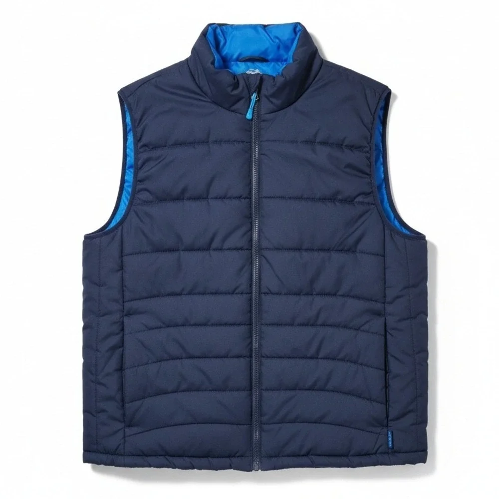 PACIFIC TRAIL Mens Puffer Vest Navy Blue Sz Large Lightweight Insulated Outdoors